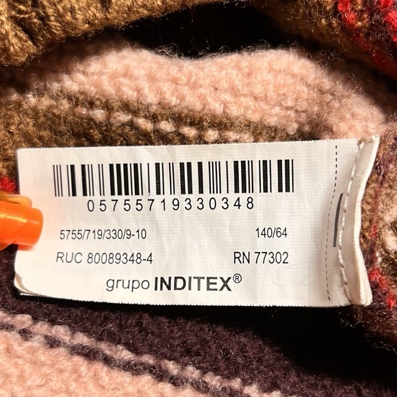 ZARA Kids Wool Striped Sweater Toddler Girls Heavyweight 100% Wool *PLEASE READ - Picture 5 of 7